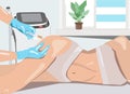 Illustration. Hair removal procedure on a womanÃ¢â¬â¢s body.